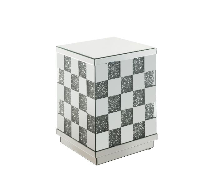Noralie Mirrored & Faux Diamonds End Table