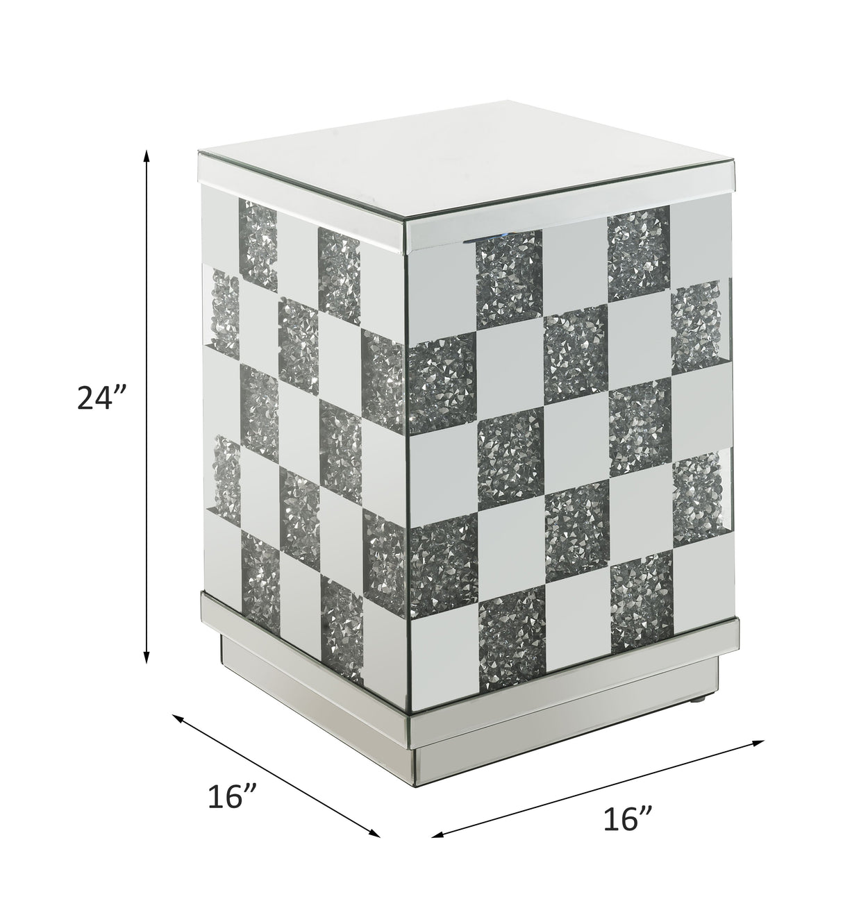 Noralie Mirrored & Faux Diamonds End Table