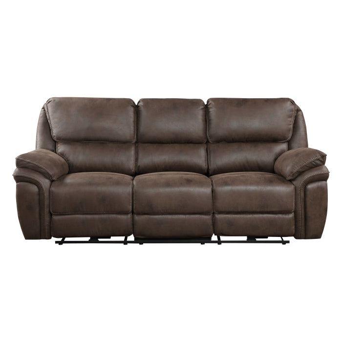 Proctor Brown Microfiber Power Double Reclining Sofa