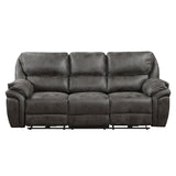 Proctor Gray Microfiber Power Double Reclining Sofa