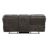 Proctor Gray Microfiber Double Reclining Sofa