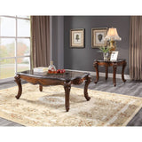 Miyeon Marble Top & Cherry Finish Coffee Table