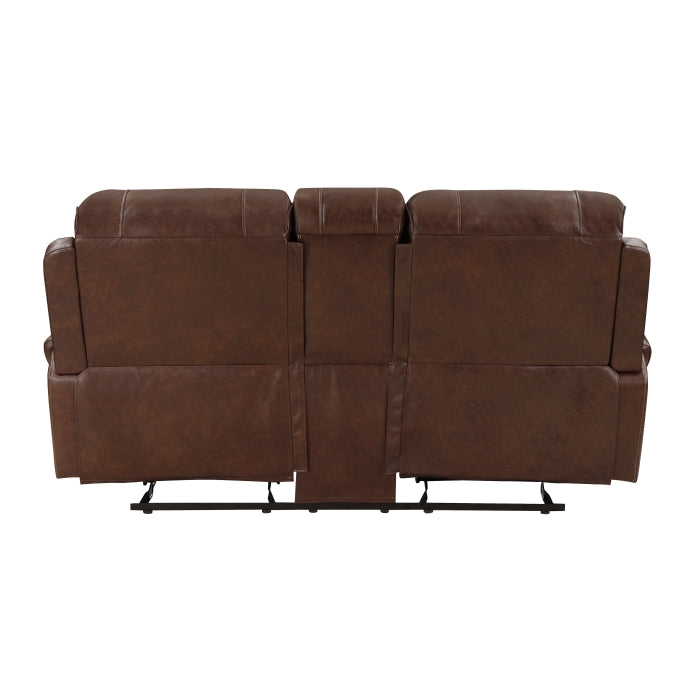 New Double Glider Reclining Love Seat With Center Console, Receptacles And Usb Ports