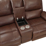 New Double Glider Reclining Love Seat With Center Console, Receptacles And Usb Ports