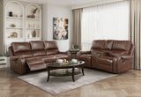 New Double Reclining Sofa With Center Drop-Down Cup Holders, Receptacles And Usb Ports