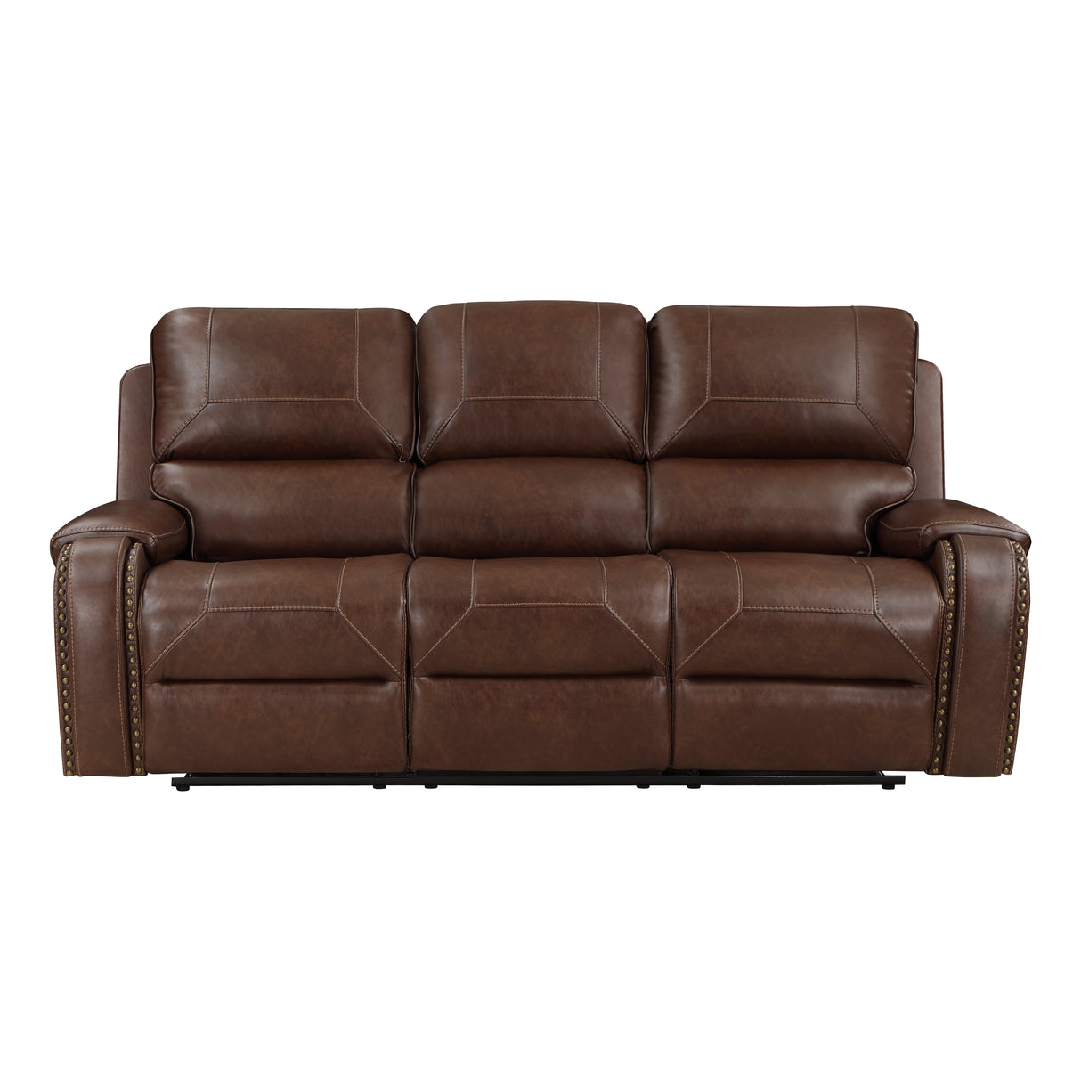 New Double Reclining Sofa With Center Drop-Down Cup Holders, Receptacles And Usb Ports