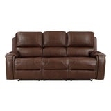 New Double Reclining Sofa With Center Drop-Down Cup Holders, Receptacles And Usb Ports