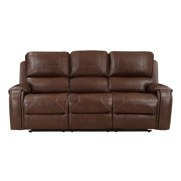 New Double Reclining Sofa With Center Drop-Down Cup Holders, Receptacles And Usb Ports