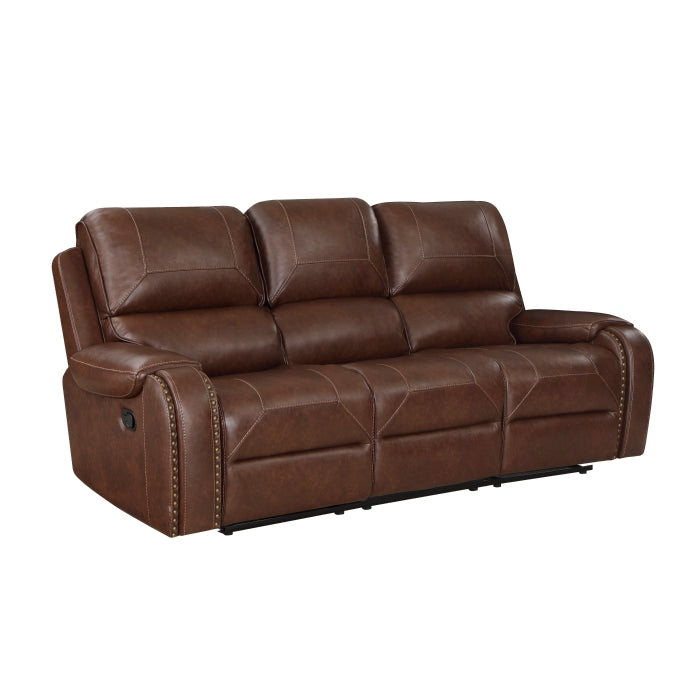 New Double Reclining Sofa With Center Drop-Down Cup Holders, Receptacles And Usb Ports