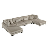 6-Piece Modular Sectional With Ottomans