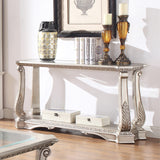 Northville Clear Glass & Antique Silver Finish Accent Table