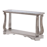 Northville Clear Glass & Antique Silver Finish Accent Table