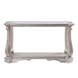 Northville Clear Glass & Antique Silver Finish Accent Table
