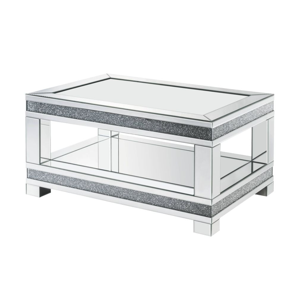 Noralie Mirrored & Faux Diamonds Coffee Table