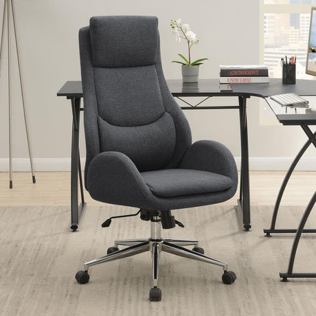 Cruz Upholstered Office Chair With Padded Seat Grey And Chrome