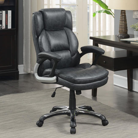 Nerris Adjustable Height Office Chair With Padded Arm Grey And Black