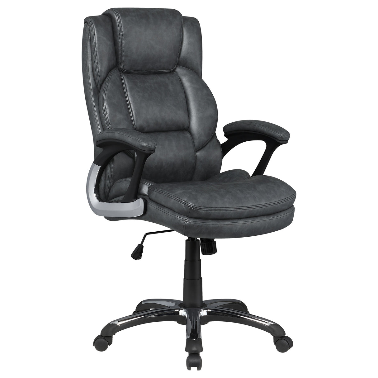 Nerris Adjustable Height Office Chair With Padded Arm Grey And Black