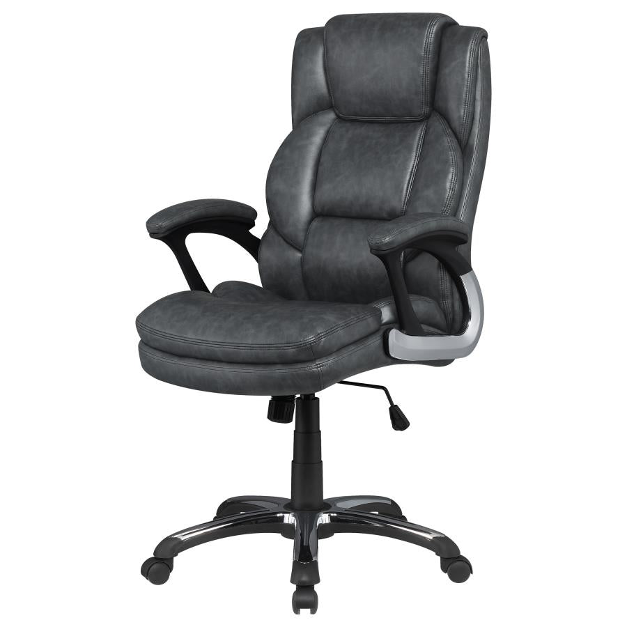 Nerris Adjustable Height Office Chair With Padded Arm Grey And Black