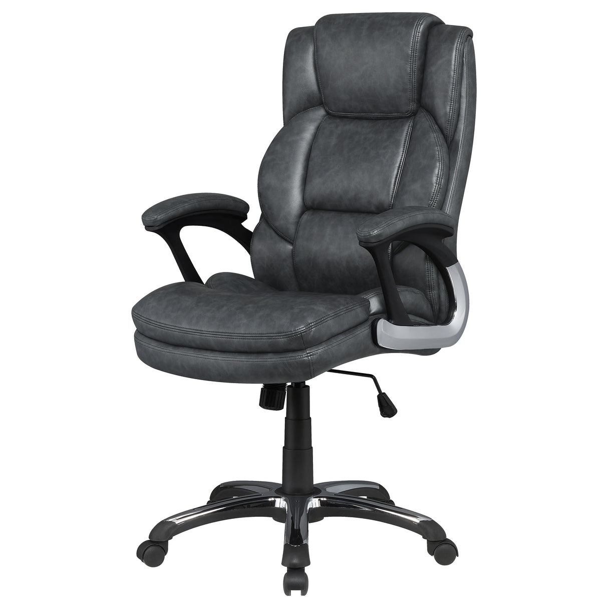 Nerris Adjustable Height Office Chair With Padded Arm Grey And Black