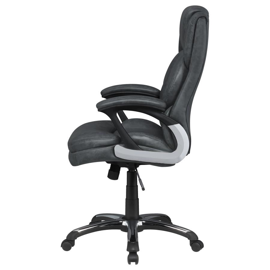 Nerris Adjustable Height Office Chair With Padded Arm Grey And Black