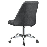 Althea Upholstered Tufted Back Office Chair Grey And Chrome
