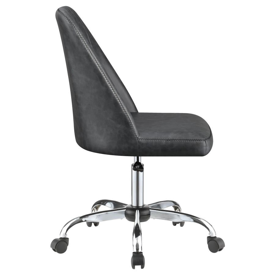 Althea Upholstered Tufted Back Office Chair Grey And Chrome
