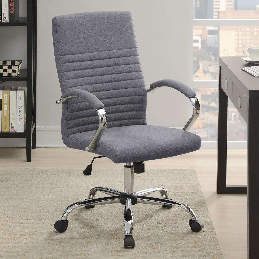 Abisko Upholstered Office Chair With Casters Grey And Chrome
