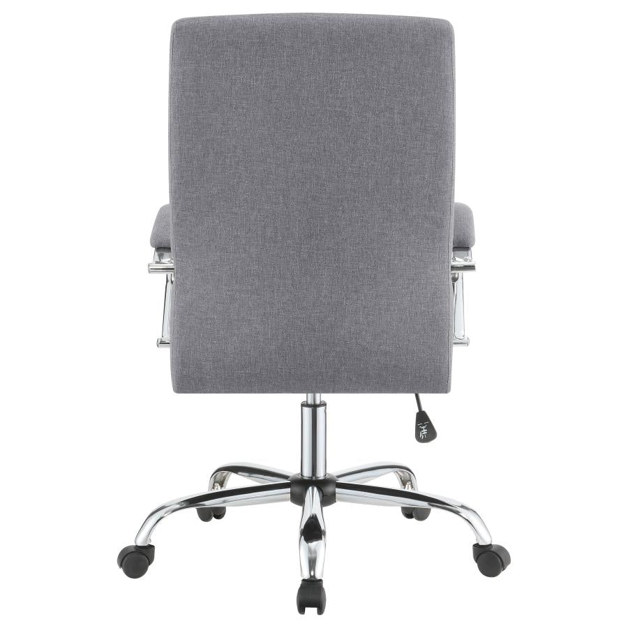 Abisko Upholstered Office Chair With Casters Grey And Chrome