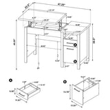 Delwin Lift Top Office Desk With File Cabinet Antique Nutmeg