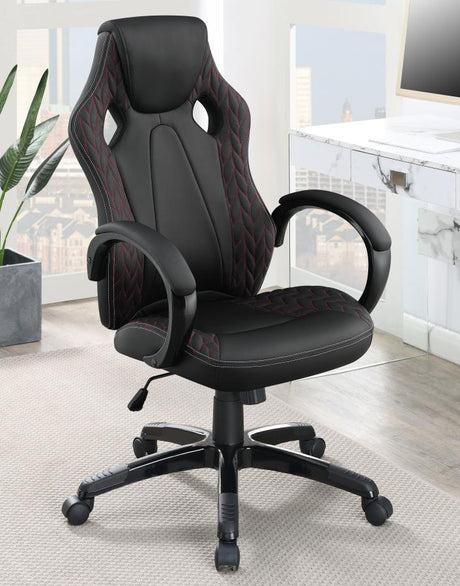 Carlos Arched Armrest Upholstered Office Chair Black