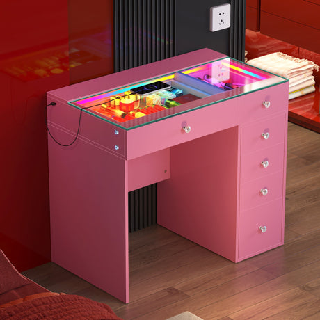 Mini Diana Vanity Desk- 6 Storage Drawers