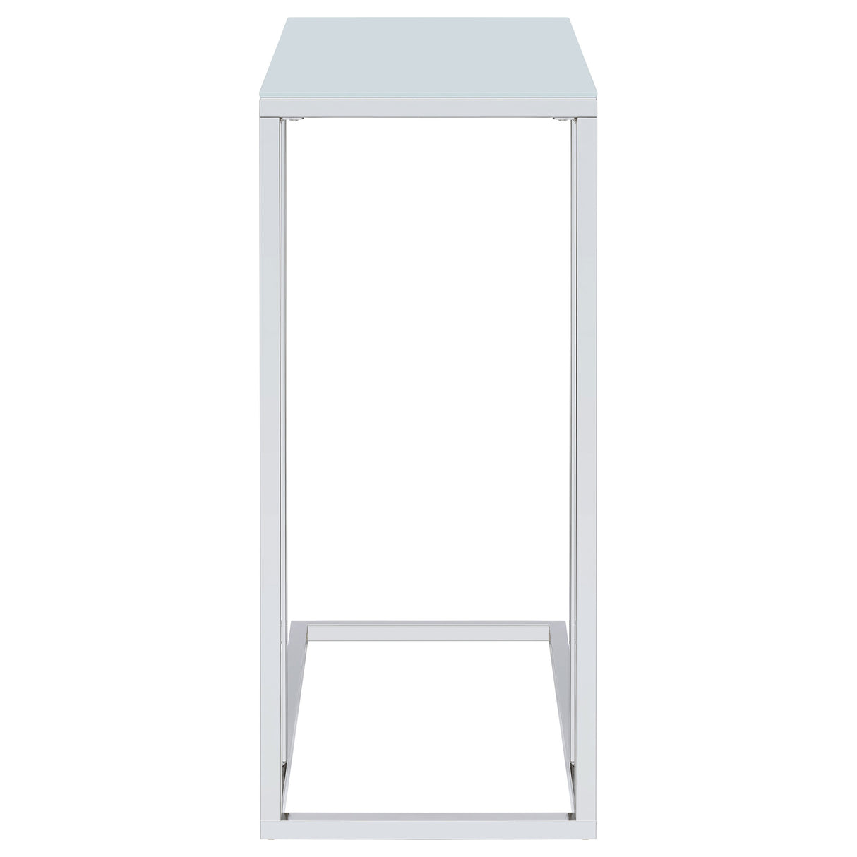 Stella Glass Top Accent Table Chrome And White