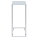 Stella Glass Top Accent Table Chrome And White