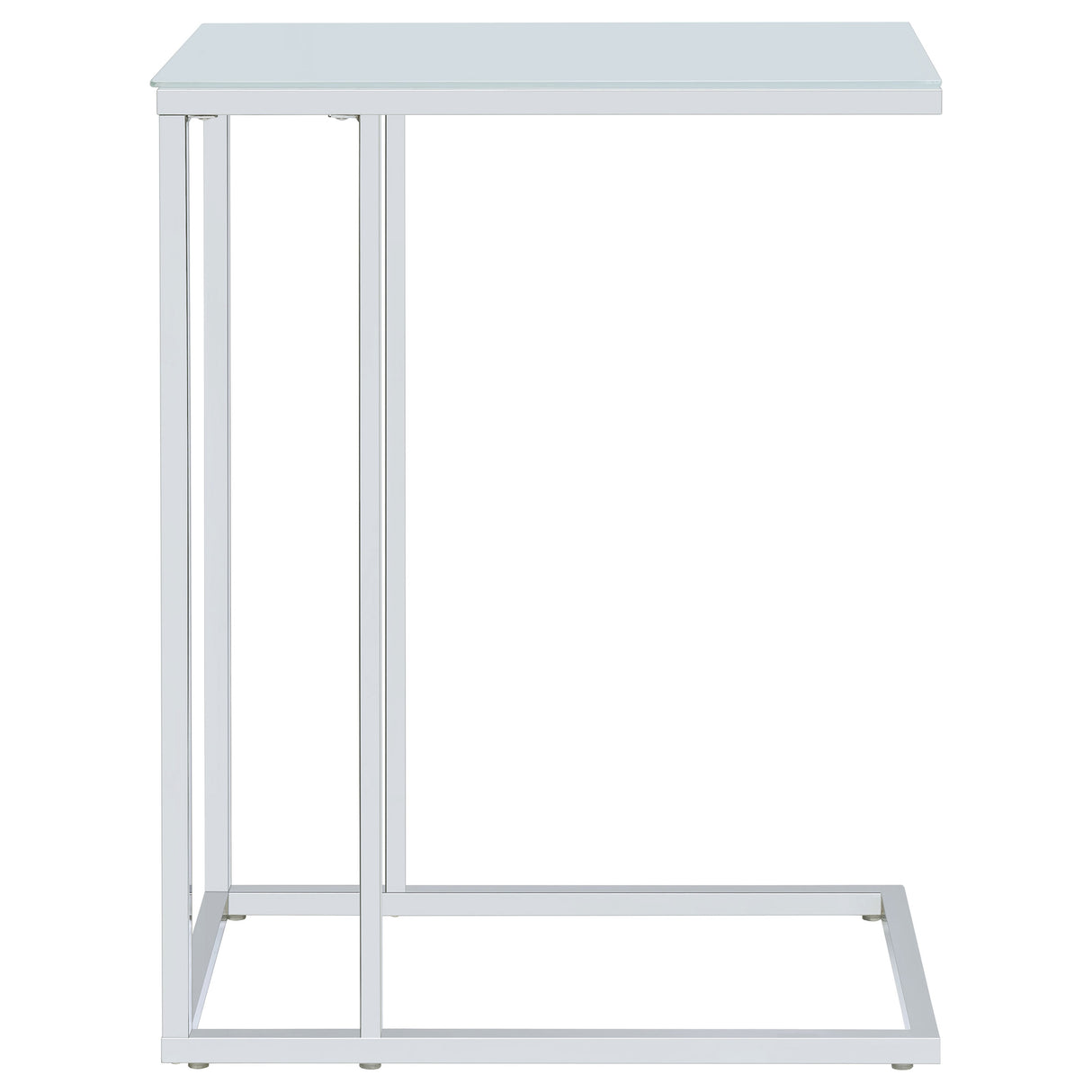 Stella Glass Top Accent Table Chrome And White