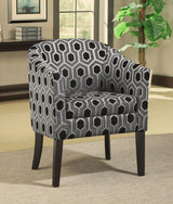 Jansen Hexagon Patterned Accent Chair Grey And Black
