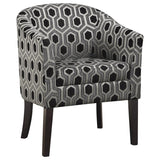 Jansen Hexagon Patterned Accent Chair Grey And Black