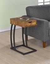 Troy Accent Table With Power Outlet Antique Nutmeg