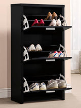 Vivian 3-Drawer Shoe Cabinet Black