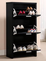 Vivian 3-Drawer Shoe Cabinet Black
