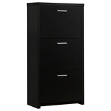 Vivian 3-Drawer Shoe Cabinet Black
