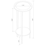 Kirk Round Accent Table With Bottom Shelf Espresso