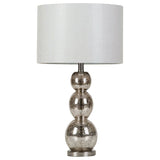 Mineta Drum Shade Table Lamp White And Antique Silver