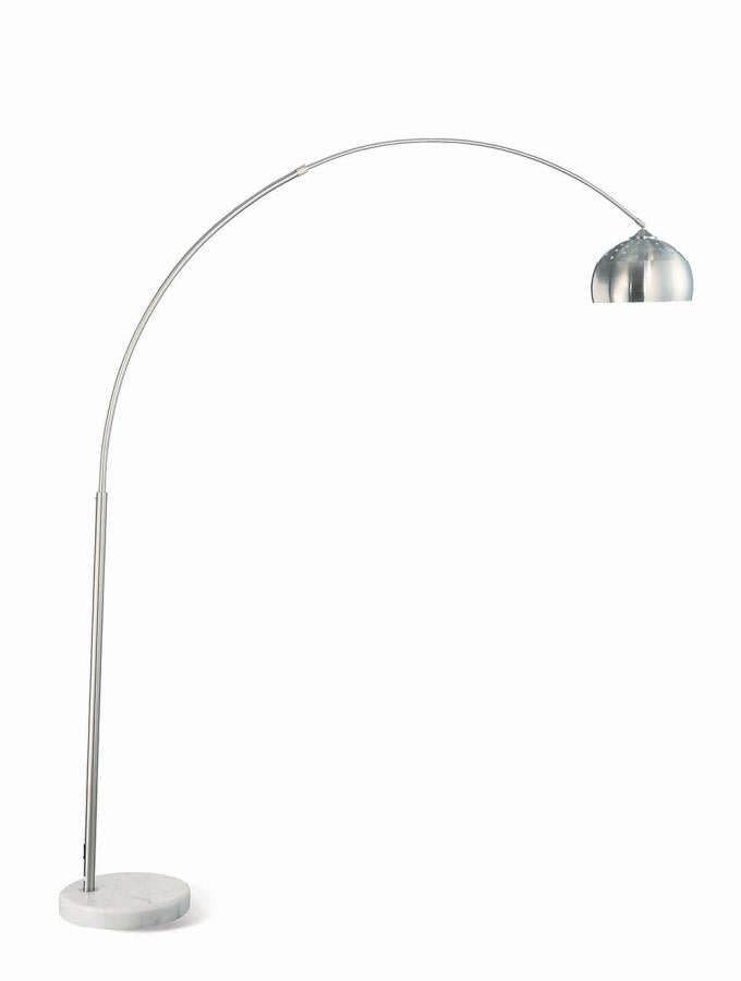 Krester Arched Floor Lamp Brushed Steel And Chrome