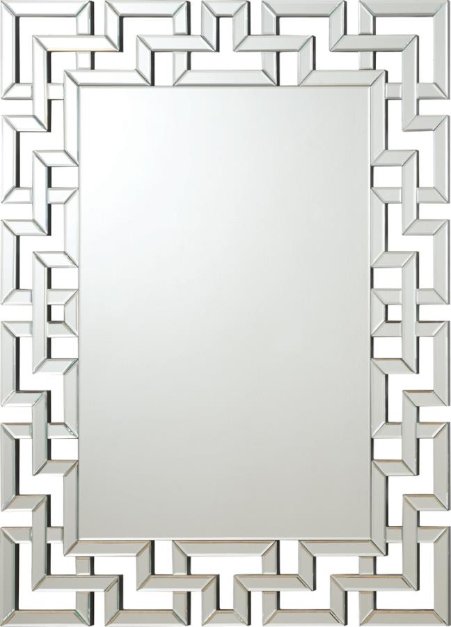 Forman Interlocking Greek Frameless Wall Mirror Silver