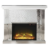Nysa Mirrored & Faux Crystals Fireplace