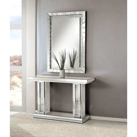 Nysa Mirrored & Faux Crystals Accent Table