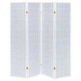 Roberto 4-Panel Folding Screen White