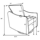 Madia Upholstered Sloped Arm Swivel Glider Chair Charcoal