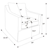 Winter Upholstered Sloped Arm Accent Swivel Chair Beige