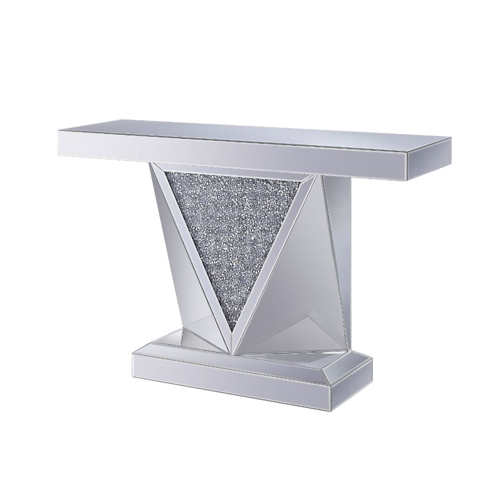 Noralie Mirrored & Faux Diamonds Accent Table